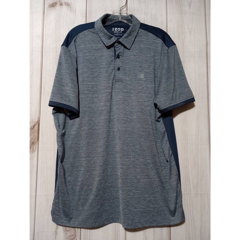 Izod Golf Polo Men's Large‎ Blue Short Sleeve